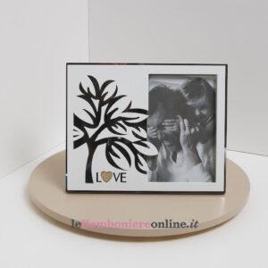 Portafoto con decoro albero e scritta love Claraluna