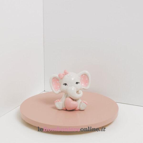 elefantino in porcellana rosa Claraluna