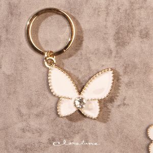 Portachiavi farfalla oro Claraluna