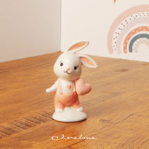 Coniglietto in porcellana rosa Claraluna