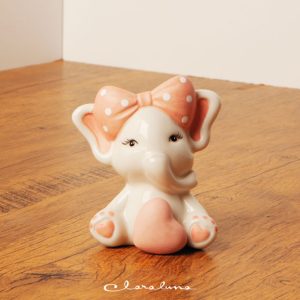 Elefantino rosa in porcellana Claraluna