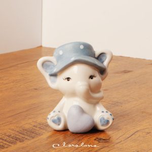 Elefantino in porcellana azzurro Claraluna