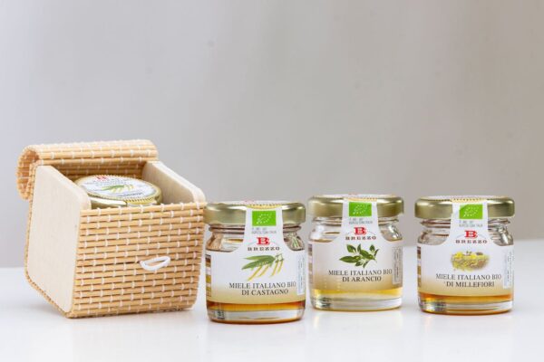 Barattoli miele con astuccio bambù Cuorematto D6688