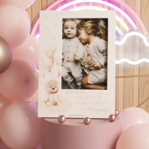 Portafoto in legno con orsetto rosa Claraluna 24925